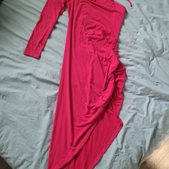 NEW LOVERS AND FRIENDS One Sleeve Midi Dress in Red Size M - Picture 6 of 6